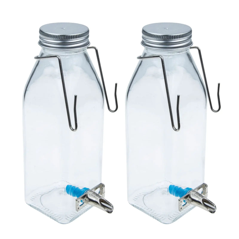 PATKAW Glass Water Bottle Small Animal Water Bottle No- Drip Pet Water Dispenser Glass Hamster Water Feeder Hanging Pet Drinking Dispenser Small Pet Bunny Ferret Guinea Pigs Carafes