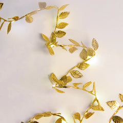 2M 20LED Golden Leaf Decoration