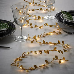 2M 20LED Golden Leaf Decoration