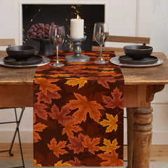 Fall Thanksgiving Maple Leaf Table Runner