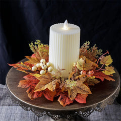 1pc Artificial Maple Leaf Candlestick Wreath