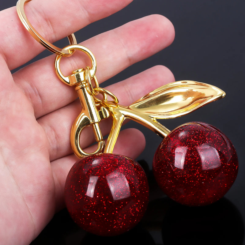 Fashion Red Cherry Keychain