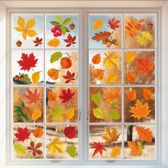 Thanksgiving Fall Leaves Window Clings