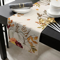 Fall Thanksgiving Linen Table Runner