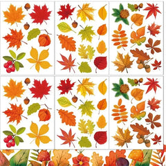 Thanksgiving Fall Leaves Window Clings