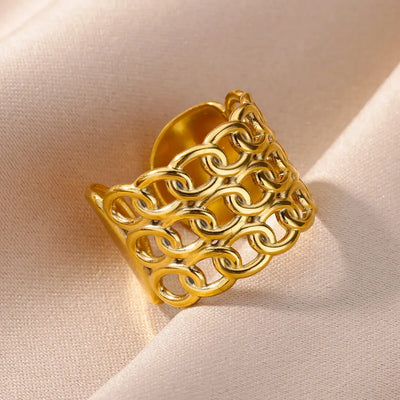 316L Stainless Steel Gold Ring