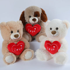 Heart Bear Dog Plush Toy