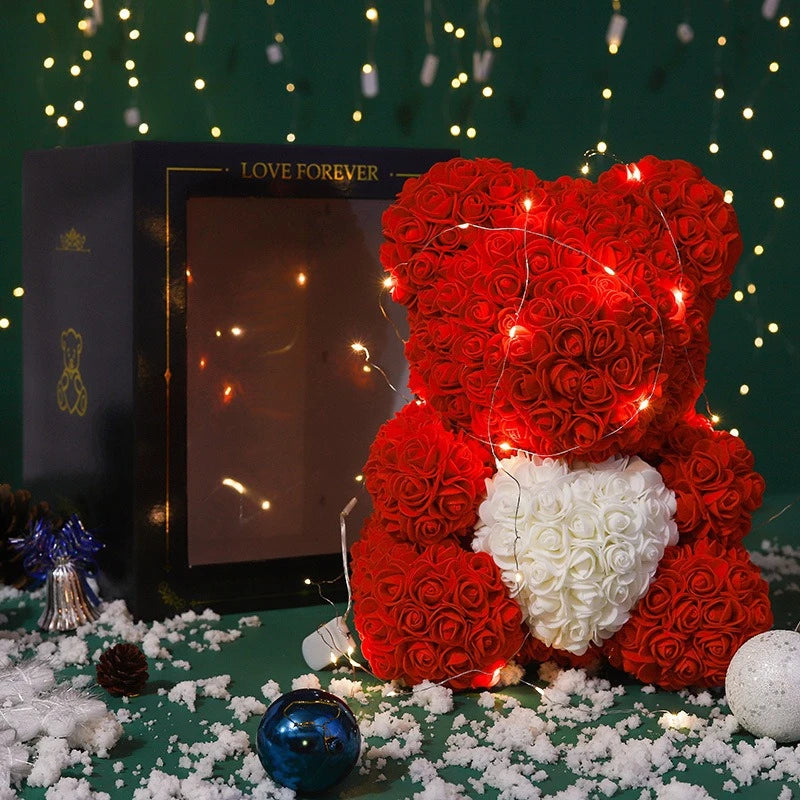 Artificial Rose Teddy Bear