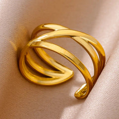 316L Stainless Steel Gold Ring