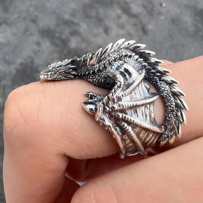 Dragon Ring with Pterosaur Wings - The Outer Fringe The Outer Fringe The Outer Fringe Dragon Ring with Pterosaur Wings 200000369:200001539#Resizable;200000783:29 WHITE