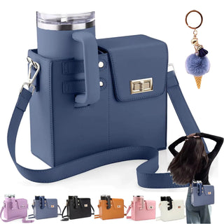 Purse with Cup Holder Outdoor Portable Crossbody Water Cup Storage...